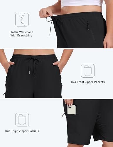 MoFiz Women's Plus Size Shorts Hiking Cargo Shorts Quick Dry Golf Active Shorts Lightweight Summer Shorts with Pockets4