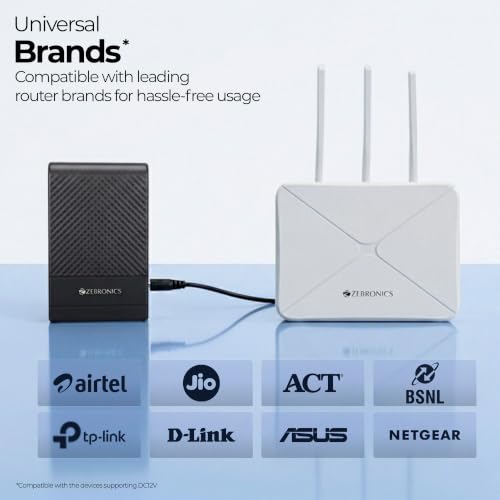 Image of Zebronics Router UPS, 4000mAh Battery, Upto 4 Hours Backup, 3A Output, Dual Input Ports, Fast Charging, Over Voltage & Short Circuit Protection, Portable and Carry-Friendly (EnergiUPS 4K)