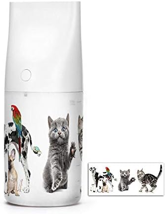 NP USB Charging Night Light Function Air Humidifier Aromatherapy 3D Embossed Humidifier for Car Desktop - White (Color : Deer)