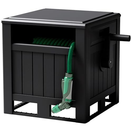 Flamaker Resin Garden Hose Reel Hideaway