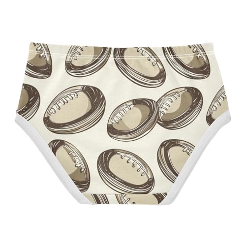 ZZKKO Vintage Rugby Ball Sport Girls Underwear Toddler Panties for Girls Comfort Brief Size 2-8T2