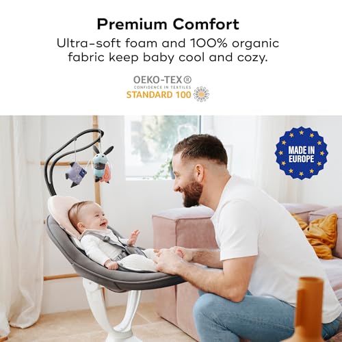 Image of Babymoov Lovenest Baby Head Support, Soft Infant Support for Supervised Awake Time, Stroller & Bouncer Use, Breathable Fabric, Lightweight Newborn Support, Pink