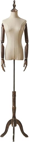 Soporte ajustable para maniquí, forma femenina, torso corporal, base de madera, brazos y cabeza de corona, estante de maniquí para vestido de novia