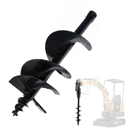 DANWIWEE Mini Excavator Auger Drill Rod Attachment, Diameter of 12"/300mm Hydraulic Driven Auger Bit, Mini Excavator Hydraulic Auger Replace Rod for Drilling Digging Planting