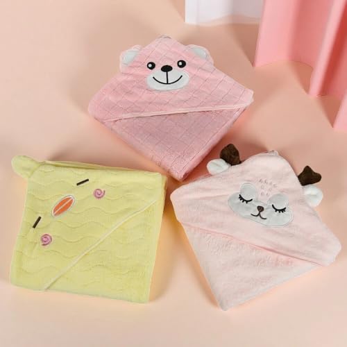 Image of Baby Hooded Towels,31 x 31 in Infant Super Soft Baby Bath Towels with Hood for Toddlers1-3,Highly Absorbent Viscose Hooded Towel for Boys, Girls, Newborn Essentials