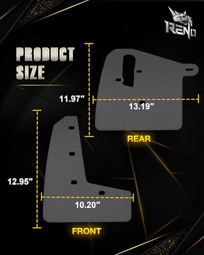Image of RENO Subaru Mud Flaps, Mud Guards Sides Splash Guards Driver + Passenger Side Vehicle Sediment Protection Compatible with 2015-2021 Subaru WRX STI Sedan (Front + Rear, Set of 4)