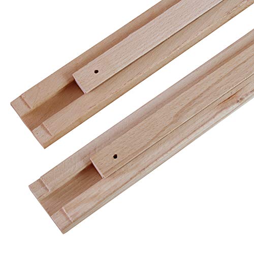 2 PCS Wax Coated 18 Inches Wood Drawer Slide, Classic Traditional Wood Center Guide Track - Image 4