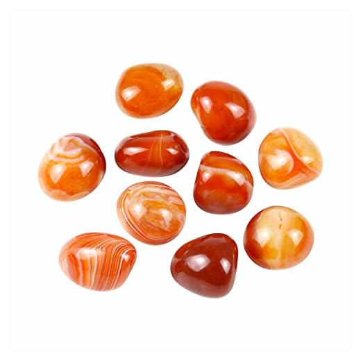 Nvzi Braziliaans getrommeld gepolijst natuurlijk carneool kristal, kristallen en helende stenen kwarts bulk voor Wicca, Reiki, helende energie, chakra stenen, hekserij benodigdheden (10 stuks)
