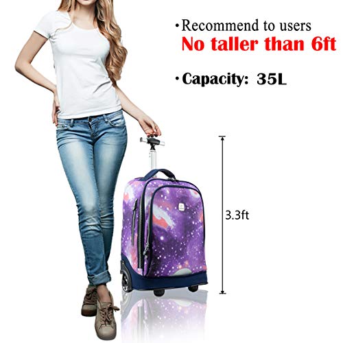 Image of 18 inches Wheeled Rolling Backpack for Business Adults and School Students Books Travel Bag