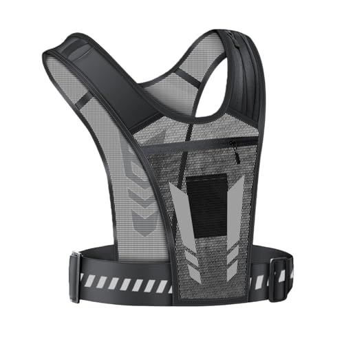 SSKHE Running Vest Support de téléphone Portable, Support de téléphone Portable d'épaule réfléchissant, entraînement Respirant Gilet de Course réfléchissant Sport Jogging Ceinture réglable