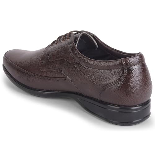 Image of Liberty Fortune HML-5E Men's Formal Derby Shoes - Black, Brown - Synthetic Leather Lace-Up with Cushioned Footbed - Stylish Office Footwear - Comfortable and Lightweight