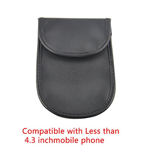 Pu Leather Cell Phone Anti-Tracking Anti-Spying GPS RFID Signal Blocker Pouch Case Bag Handset Function Bag (Black