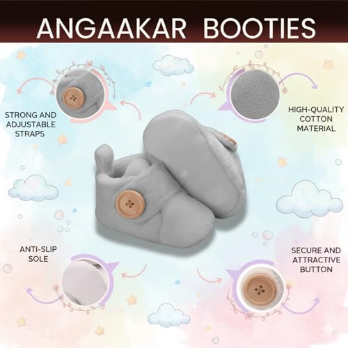 Image of Newborn Baby Booties | Soft & Breathable Cotton Footwear for Baby Boys & Girls | Skin-Friendly, Comfortable Booties for 3-12 Months