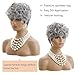 MOONSHOW Short Grey Wigs for Black Women Grey Pixie Cut Wig Short Gray Wigs for Blcak Women Synthetic Gray Curly Pixie Wig for Old Women