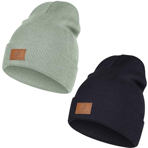 HAMUNI Czapka beanie dla mężczyzn i kobiet, klasyczna czapka zimowa, wygodna, oddychająca, miękka, akrylowa, czapka beanie, czapka z dzianiny, vintage, jednokolorowa, dzianinowa czapka beanie,