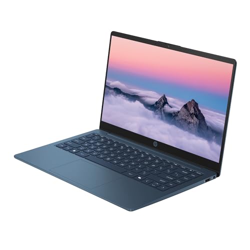 Image of HP 14 inch Business Laptop Computer with 1-Year Office 365, Intel Quad-Core N150 Processor, 128GB UFS, 4GB RAM, Windows 11 Home, Waterfall Blue