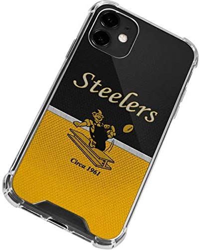 Skinit Clear Phone Case Compatible with iPhone 12 - Officially Licensed NFL Pittsburgh Steelers Vintage Design