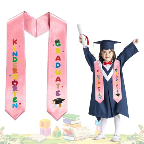 Estivaux 幼稚園 卒業サッシュ 幼稚園 ピンク サテン サッシュ 2025 卒業 サッシュ ストール 卒業パーティー記念品用, ピンクB, One Sizeの商品画像（Amazon）