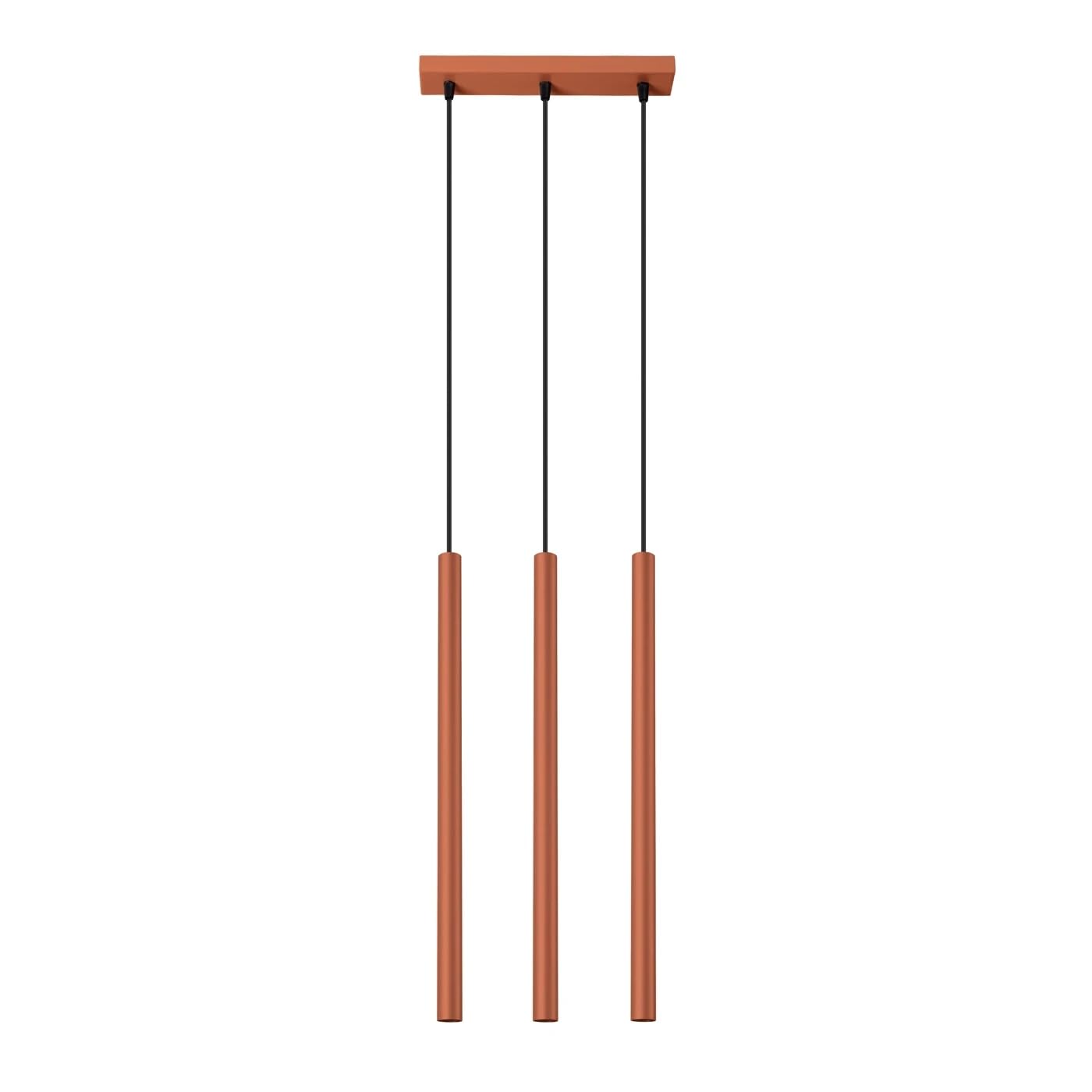 FOSKE Volio 3L | Lampada a Sospensione Lineare 3 Luci G9, Ocra rossa | Lampadario lineare a 3 luci G9, regolabile in altezza, per cucina, soggiorno, sala da pranzo e camera da letto