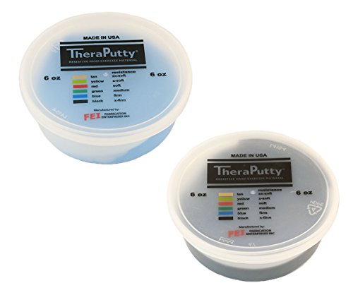 TheraPutty Standard Exercise Putty Blue - Firm, Black - X-Firm 6 OZ Each - Bundle