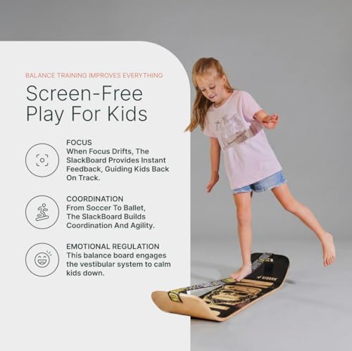 Image of GIBBON SlackBoard, Balance Board Kids & Adults, Slackline Balance Trainer | 1 & 2 Line Options, Slack Board, Core Workout Equipment, Home Gym Training, Standing Desk Exercise, Yoga, Agility, Pilates