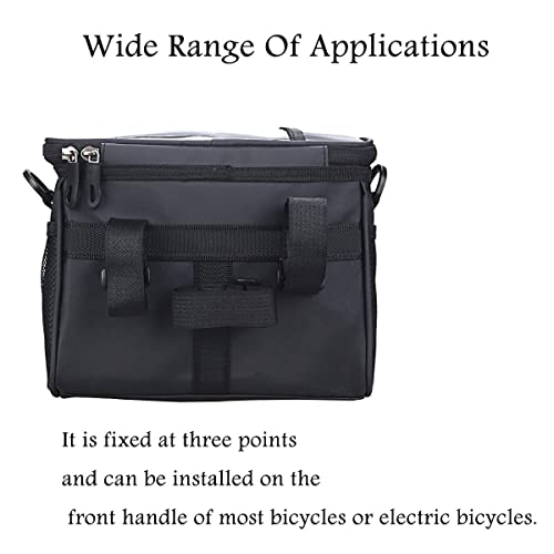 Mooci Bicycle Handlebar Bag Front Bag Folding Bicycle Electric Frame Bag, Touchable Transparent Mobile Phone Bag Bicycle Basket Bag Bicycle Accessories #TOP3