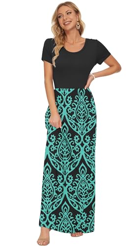 Image of AUSELILY Women's Classic Short Sleeve Loose Plain Casual Long Maxi Dresses for Women 2026