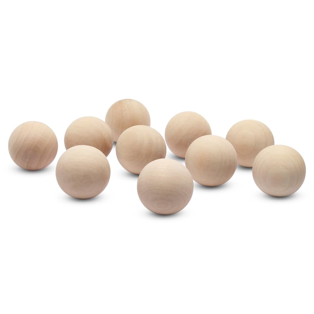 Natural Wooden Round Ball - for Crafts and Building -1-1/2' Diameter - Pack of 10 - by Woodpeckers Crafts-image-31