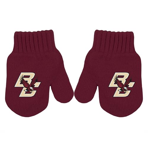 College Baby Infant and Toddler Winter Mittens - Boston College Eagles Logo, Maroon, 24 Months - 3T, for Boys & Girls