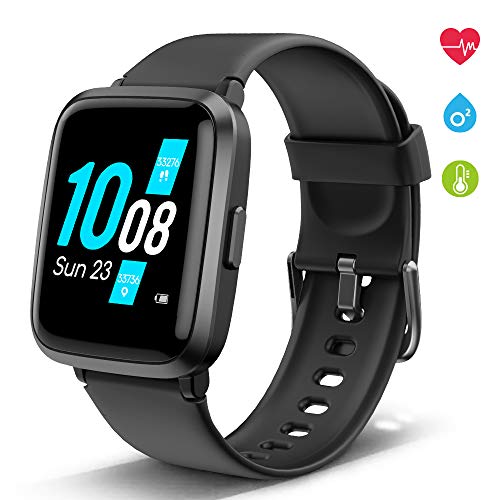 Smart Watch Compatible with Android and iOS Phone, Lintelek Smartwatch HR Monitor, Fitness