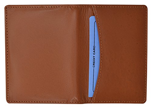 MW30070-BK Genuine New Leather Credit Card Holder ID Window 2.75" x 4" TAN3