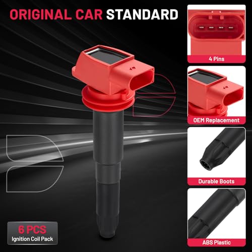 Image of BDFHYK Ignition Coil Packs Compatible with Porsche 2011-2016 Panamera 3.6L V6,2010-2016 Panamera 4.8L V8,2008-2014 Cayenne 4.8L V8,Coil for 94860210411 UF-660 UF660 Set of 6