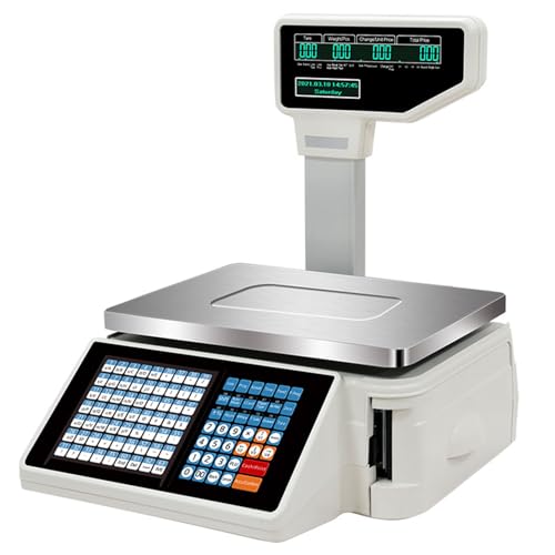 Báscula digital con impresora y pantalla dual miniatura 1