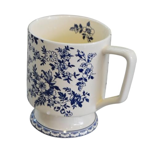 PETSOLA Taza de Té Cerámica Retro Floral 420ml Resistente Al con Diseño Elegante para Mujeres Adecuada para Ceremonias de Té Decoración Del Hogar Y