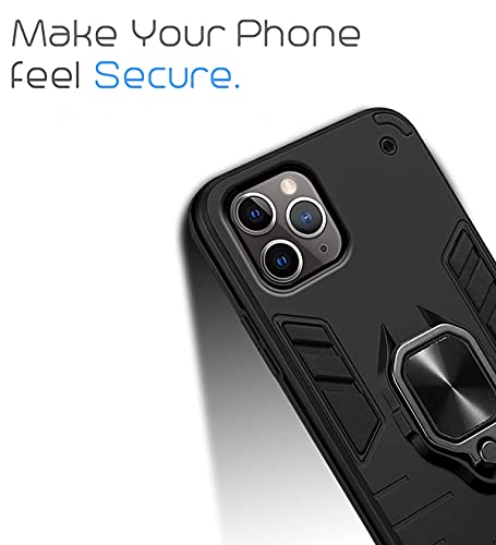 Image of Pikkme D5 Tough Armor Bumper Back Cover Case for iPhone 11 Pro Max |Ring Holder & Kickstand in-Built (Black)