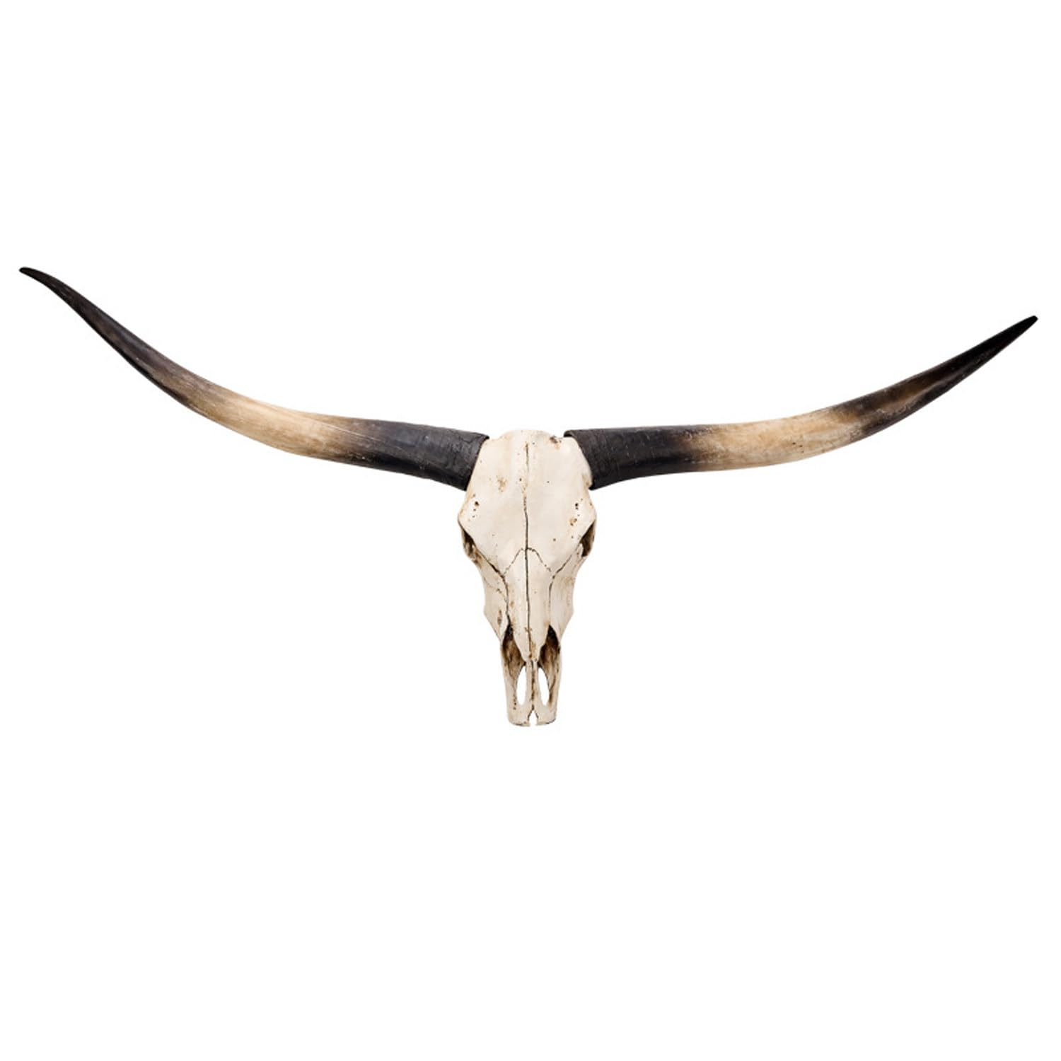 SENJINGHUA Cow Skull Wall Decor 70 Inches, Longhorn Skull Sculpture with Realistic Horns, Faux Taxidermy Bull Head for Rustic Ranch, Western Theme Party, Wall Hanging Art Black