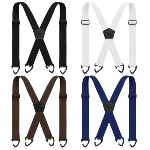 Image of Sintege 4 Pcs X Back Hidden Suspenders 1.5 Inch Heavy Duty Hiking Suspenders for Men Adjustable Under Clothing Invisible Belt
