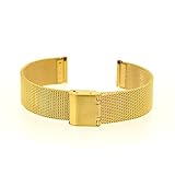  Eichmüller Edelstahlarmband Milanaise mit Klappschliesse - TNG/PVD vergoldet - E29 - 18 mm