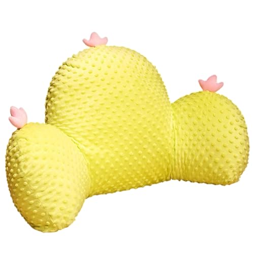 Feizikaw Cojines ergonómicos para asiento de sofá, cojín lumbar para respaldo, cómodo cojín de asiento de escritorio para el hogar y el trabajo, coche, bonito diseño de cactus de dibujos animados