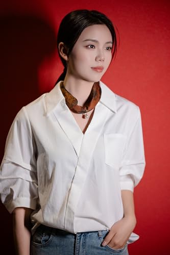 Magnetic 100% Mulberry Silk Scarf Necklace Soft Lightweight Breathable Wrap for Neck Hair Wrist or Accessory Use3