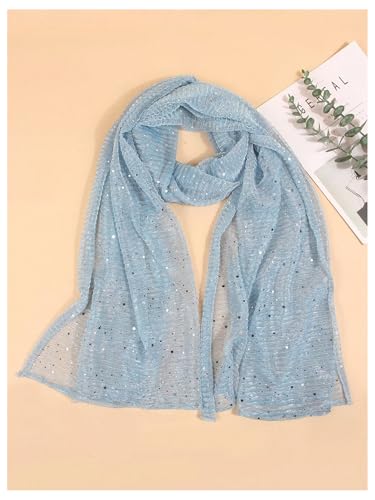Image of Floerns Women's Sequin Bandana Square Scarf Silk Scarves Mesh Shawl and Wrap for Evening Dresses