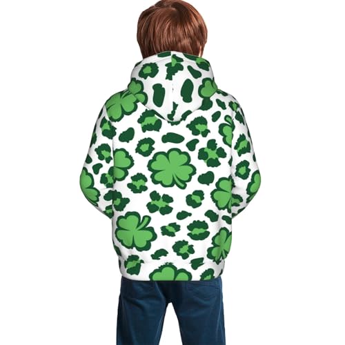 Leopard print St. Patrick's Day Kid Hoodies Boys Sweatshirts Girls Pullover with Pocket4