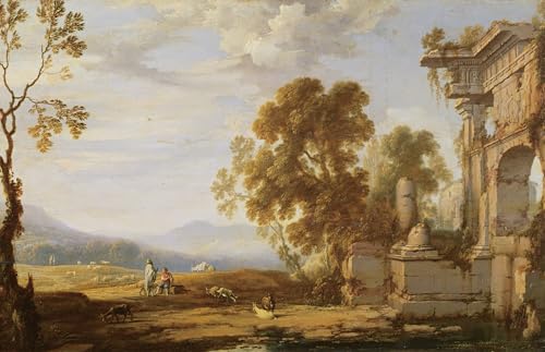 Tableau Toile Pierre Patel Affiches d'Art Paysage Ruines Peinture Décoration 60x90