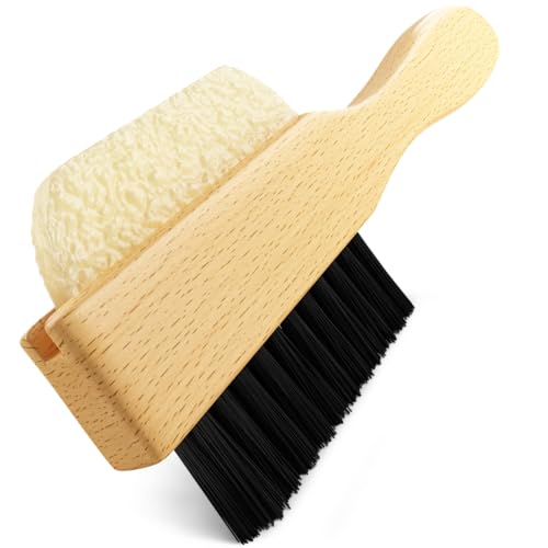 Shacke Suede Shoe Cleaner Brush - Yellow Rubber Suede Eraser with Soft Bristle Brush for Suede Cleaner and Nubuck Brush, Cherry Brown