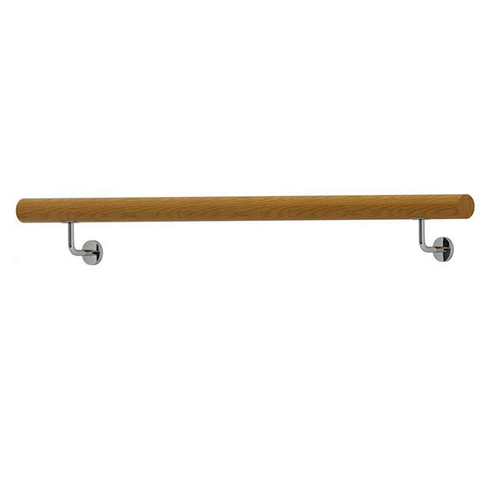 Rampe d'escalier en bois et supports inox design mural