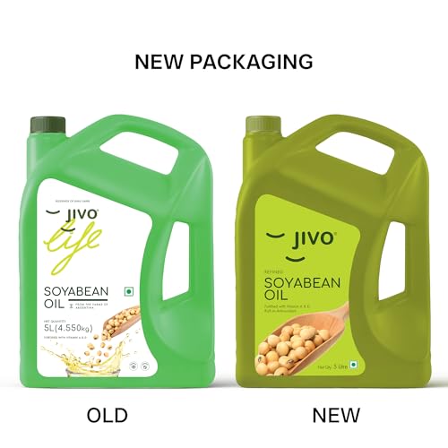 Image of Jivo Cooking Edible Soyabean Oil 5 Litre | High in Omega-6 PUFA | Contains Tocopherols Natural Antioxidant | Suitable for Daily Cooking | (Pack of 3)