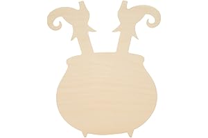 Witch in a Cauldron Wooden Cutout 12 x 10 Inches