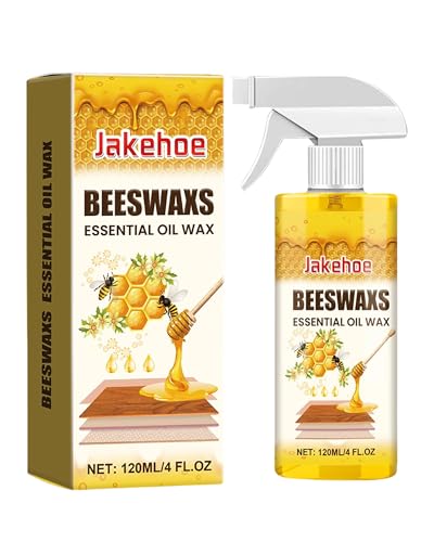 JAKEHOE Beeswax Wood Polish Natural Beeswax Spray for Dull Furniture Care Cleans Polishes Protects Non-Greasy Wood Cleaner for Furniture Floors (1PCS*120ML)