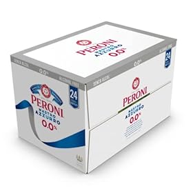 Peroni Nastro Azzurro Alcohol Free Beer, 0.0% ABV- A Light Bodied Non Alcoholic Beer Alternative. Refreshing & Crisp Taste with a Clean Finish (Case of 24 x 33cl Glass Bottles) – Peroni