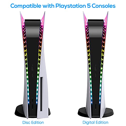 image for Klipdasse LED Light Strip for PS5 Console, RGB LED Strip 7 Colors 358 